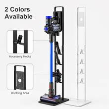 Cordless Vacuum Cleaner Stand, Floor Rack With Base And Side Hooks, Space Saving Home Organizer, Black Or White - View 3