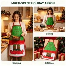 The Grinch Christmas Series Printed Apron, Waterproof & Stain-Resistant, Creative & Funny Kitchen Apron, Christmas Decoration - Multicolor - View 5