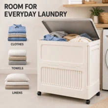 35-Gallon Oversized Clamshell Storage Box, Large-Capacity Storage Cabinet, Folding Storage Cabinet With Universal Wheels, Clothing And Bedding Organizer, Storage Box, Large-Capacity Wardrobe With Wheels, Storage Cabinet With Wheels - View 3