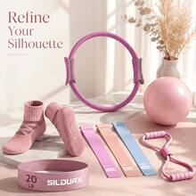 Multifunctional Pilates Resistance Band Set, Macaron Color Scheme, Full Body Home Fitness Equipment, Suitable For All Ages, Ideal Choice For Full Body Workout, Yoga And Fitness - Multicolor - View 2