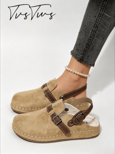 Women's Shoes New Winter Boken Ultra-Light Fleece Lined Half-Slip Thick Sole Loafers Casual Retro Forest Punk Style Date Vacation Essential