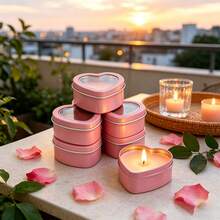44pcs Complete Candle Making Kit, 4 Heart-Shaped Clear Lid Glass Jars, 40pcs Candle Making Supplies, Sturdy Iron Cans, Suitable For DIY Candle Craft, Jewelry Storage, Desktop Decoration, Ideal Choice For DIY Enthusiasts And Holiday Gifts - Heart-shaped Window 44pcs/Set - View 7