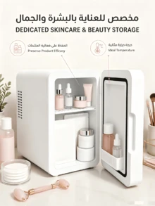 SMEGGEMS 4L Mini Fridge, Touch Control 3-Color LED Mirror, 28dB Ultra-Quiet Cooling/Heating, Portable Home & Car Cosmetic Refrigerator, Suitable For Storing Cosmetics, Serums And Face Masks - White - View 4