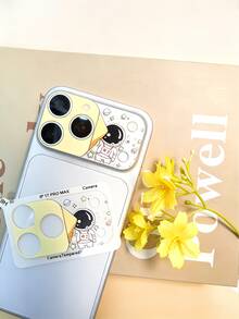 1pc Cartoon Universe Star Astronaut Printed Camera Lens Protector Printed Pattern Film 9H Hardness Compatible With IPhone 18 17 Pro Max Accessories Back Lens Anti Fall Explosion Proof Bubble Free Automatic Adsorption Easy Installation Scratch-Resistant Protector Film Accessories Compatible Phone Case - Clear - View 3