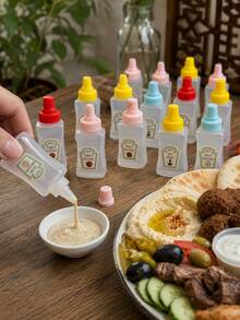 12/6/4/2pcs Rectangular Sauce Bottles, Portable Squeeze Bottles, Lunch Box Accessories, Kitchen Gadgets, Mini Condiment Containers, Holiday Party, Suitable For Honey/Ketchup/Chili Sauce/Salad Dressing - Multicolor - View 6