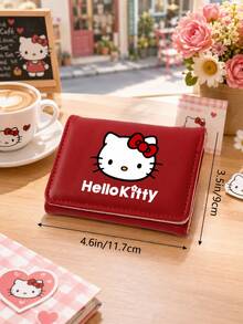 SANRIO 1 Buah Dompet Pendek Wanita Hello Kitty, Dompet Lipat Dua Lucu dengan Jendela ID, Dompet Kompak Multi-Slot dengan Penutup Jepit untuk Penggunaan Sehari-hari & Hadiah - MultiWarna - View 7