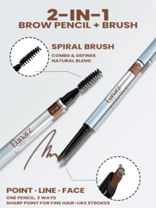 Eunarz Long-Lasting Multi-Function Eyebrow Pencil And Brush Set, Waterproof And Smudge-Proof Formula, Suitable For Light Brown To Dark Brown Hair Colors, Creates Natural Eyebrow Look, Smooth Texture, Buildable Coverage - 311#LIGHT BROWN - View 5