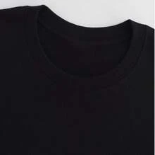 Soft Street Style Cotton Bright Yellow Cursive Letter Print T-Shirt, Daily Street Outfit, Holiday Gift - Black - View 3