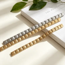 1 chiếc vòng tay co giãn khối vuông dập nổi hình bướm 18 phân đoạn, trang sức tay cá nhân hóa dạng mô-đun hai màu vàng & bạc - Vòng tay bướm - Xem 5