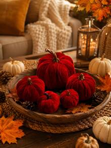 1 buah Dekorasi Beludru Poliester, Dekorasi Panen Musim Gugur untuk Hari Thanksgiving, Set Buatan, Cocok untuk Meja Rumah, Perlengkapan Liburan Musiman - MultiWarna - View 7