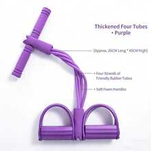 1pc Multi-Tube Resistance Band, 4/6/8-Tube Resistance Band With Non-Slip Foot Pedal And Foam Handle, Suitable For Core Training, Yoga And Full Body Workout - Multicolor - View 4