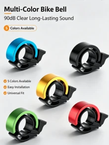 Lightweight Mini Hidden Bicycle Handlebar Bell, High Decibel Crisp Sound Bicycle Warning Bell, Portable Fashion Cycling Replacement Part, Quick Installation Design, Suitable For Mountain Bikes, Folding Bikes - Multicolor - View 2