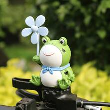 Creative Cartoon Frog Windmill Hanging Ornament, PVC Material (Silicone Strap/No-Trace Sticker) 2 Styles Available, Suitable For Bicycle, Electric Scooter, Motorcycle, Car Interior Decoration Small Accessory - Frog Windmill Toy - View 7