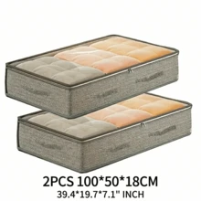 1pc/2pcs/3pcs Arrow Pattern Underbed Storage Bag - Foldable Non-Woven Fabric Closet Storage Box, Suitable For Blankets, Bedding | Space-Saving Design, No Space Occupied, Can Be Stored Underbed. Multiple Styles Available - Light Grey - View 11