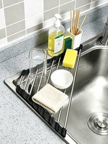 Foldable Stainless Steel Triangle Coil Drying Rack, Suitable For Small Sink Corners, Multi-Functional Kitchen Drain Rack, Rust-Proof Storage Rack, Tripod-Style Shelf, Space-Saving (Black/Grey) - One Size Fits All - View 10
