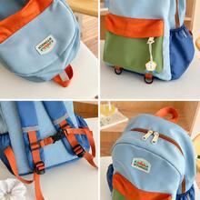 Personalized Colorblock Backpack With Personalized Name, Travel School Bag, Stylish Contrast Color Casual Daypack, Lightweight Backpack For Daily, Back-To-School 2026 Essential - Multicolor - View 7