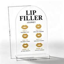 1pc Clear Acrylic Lip Filler Journey Sign, Arch Tabletop Aftercare Display Stand, Aesthetic Post Care Guide Decor For Spa & Beauty Salon - View 6