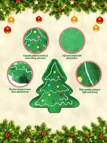 Plush Christmas Tree - Animal-Shaped Christmas Tree Pillow Perfect For Decorating Sofas, Living Rooms, And Christmas Parties; Great As A Small Gift To Put In A Christmas Stocking - Green - View 4