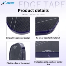 X-Ace Transparent Edge Guard Tape For Pickleball Paddle, 3Pcs, 26mm Width, With Sawtooth, Protective Strip For Enhanced Durability And Performance - Transparent - View 4