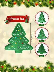 Plush Christmas Tree - Animal-Shaped Christmas Tree Pillow Perfect For Decorating Sofas, Living Rooms, And Christmas Parties; Great As A Small Gift To Put In A Christmas Stocking - Green - View 3