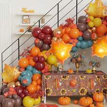 5pcs 60cm Maple Leaf Shaped Aluminum Foil Cartoon Balloons Suitable For Thanksgiving Theme Party Decoration (Ribbon Not Included) - View 7