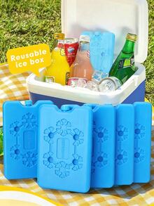 These 1/3/6-Pack Reusable Blue Coolers Are Portable Outdoor Coolers, Ideal For Camping, Picnics, And Beach Trips. Made With High-Quality Insulation, They Are Suitable For Refrigeration, Cold Chain Storage, And Temperature Control. - One Size - View 1