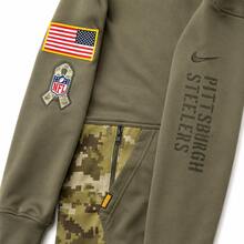 Nike  Pittsburgh Steelers Patch Camo Colorblock Hoodie Pullover Military Green Men's - Army Green - View 4