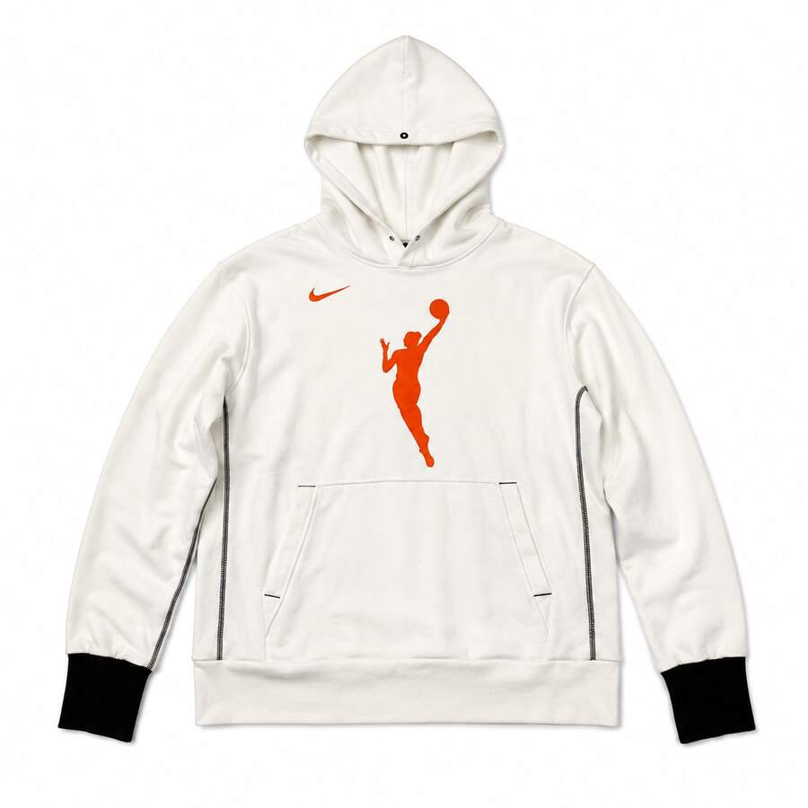 Nike Basketball Graphic Colorblock Pullover Hoodie, Off-White/Black, Unisex - White - View 1