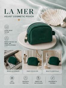 La Mer 圓形化妝包,13.5*10cm,單件販售,獨特撞色,拉鍊便攜,適合日常收納、出行攜帶 - La Mer 圓形化妝包 - 查看 9