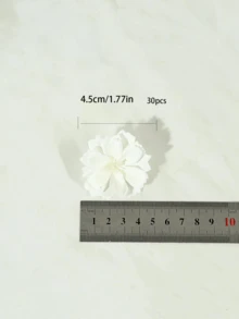 30個迷你人造雛菊花頭，絲綢仿真花，適用於家居裝飾、婚禮裝飾、手工花環禮品配件、秋季裝飾等 - 白色 - 查看 5