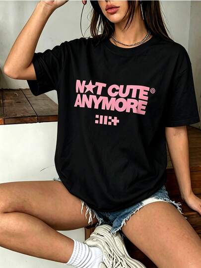 Camiseta del álbum "Not Cute Anymore" de ILLIT, camiseta de la banda femenina ILLIT, moda coreana de verano, manga corta, casual, de algodón,