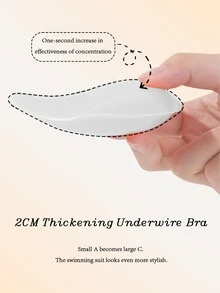 2pcs Transparent Seamless Invisible Triangle Bra, (Includes 30pcs Flower-Shaped Nipple Covers) Removable Padding, Suitable For Women's Daily Wear And Sports, Soft And Comfortable, Suitable For Pool, Beach, Party Wear, Applicable To Dresses And Tops. - Thick style - View 6