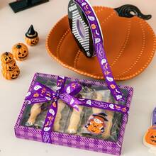 1pc 886in Long 1.5cm Wide Halloween Ghost Pumpkin Ribbed Ribbon, Perfect For DIY Bows, Headbands, Gifts, Flower Bouquets, Baking Packaging, Decoration Webbing - Multicolor - View 3
