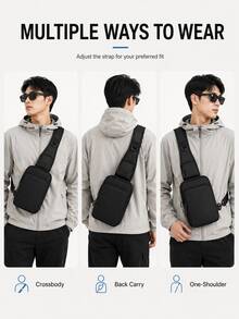 NYXIA Tas Selempang Dada Pria, Gaya Olahraga Jalanan, Minimalis Ringan, Tas Bahu, Cocok untuk Perjalanan Sehari-hari, Hadiah - MultiWarna - View 6