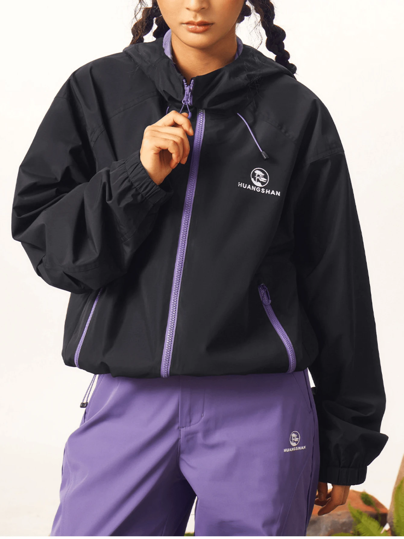 CAMEL CROWN 中性 3 合 1 功能戶外連帽夾克,防潑水中性登山外套 - 幻影黑 - 查看 1