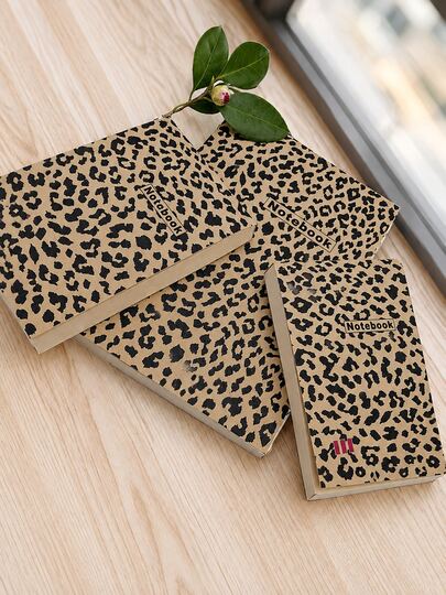 3pcs Leopard Print Notebook Set, 1pc B5 Large Notebook & 2pcs B6 Small Notebooks, Blank Page Kraft Paper Journal, Aesthetic Writing Notebook For School, Office, Note Taking, Journaling, Study & Daily Use, Back To School Stationery Supplies