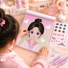 1 buah Buku Stiker Berdandan Lucu untuk Anak Perempuan, Berisi 12 Gaya Stiker Pakaian Kartun Kreatif, Dekorasi Adegan Kartun yang Cantik dan Menggemaskan, Mainan Edukatif untuk Anak Perempuan - mencampur - View 5
