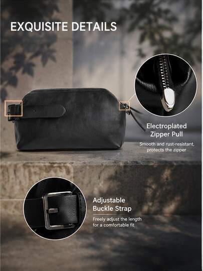 Men's Clutch Bag, Large Capacity Zipper Wrist Bag, Business Travel Organizer (Can Hold Small Tablet, Phone And Wallet)