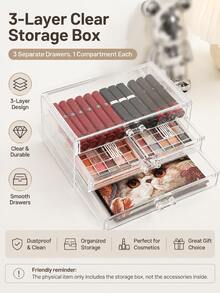 1pc Large Capacity 72-Slot Acrylic Jewelry Box, Transparent Multi-Layer Stackable Drawer Organizer, Jewelry Storage & Organization, Holiday Gift - Transparent - View 14