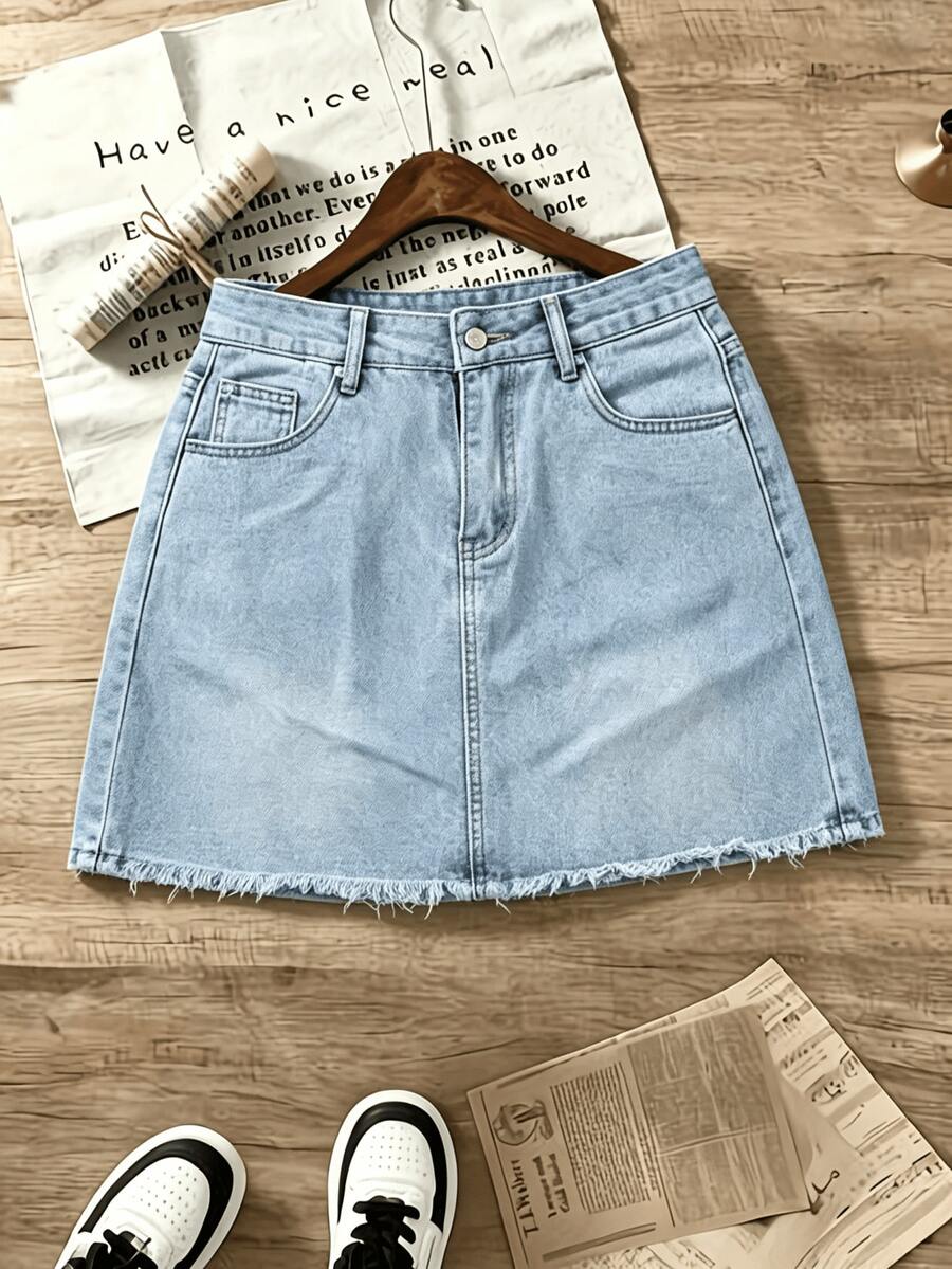 Women Denim Skirts - 2069 Blue - View 1