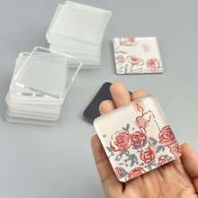 Kit Bahan DIY Magnet Kulkas Akrilik 10 Buah, Termasuk Pelat Akrilik 5x5cm, Pita Perekat Dua Sisi, dan Lembaran Magnet Lunak, Sempurna untuk Penggemar Magnet Kulkas Buatan Tangan, Cocok untuk Dekorasi Kulkas, Papan Tulis Kantor, dan Dapur - Kit Bahan Magnet Kulkas DIY - View 2