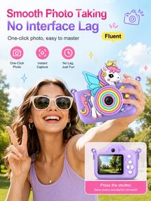 YAIUZGOO Kamera Digital Unicorn dengan Kamera Depan & Belakang Ganda, Foto HD 48MP, Video 1080P, Autofokus AF, Layar Besar, Kamera Kompak Portabel untuk Selfie, Perjalanan, Fotografi & Momen Sehari-hari - View 8