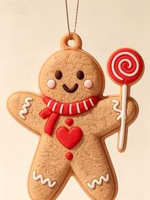 1 Set (8pcs) Cute Gingerbread Man Christmas Pendants, Xmas Tree Hanging Ornaments For Winter Holiday Decor - One Size - View 5