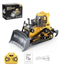 1:64 Desktop Mini Alloy Remote Control Bulldozer, 2.4G Wireless Phone APP Control With Lights, Rechargeable Realistic Engineering Model, Fun Desktop Toy Gift For Boys And Girls, Portable RC Toy Car, Ideal Children's Game Gift Toy - Multicolor - View 5
