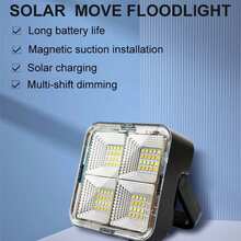 迷你太陽能 LED 燈，4 LED 便攜式手持工作燈，附磁吸固定，USB 與太陽能雙重充電，緊急、露營、停電、旅行必備 - 黑色 - 查看 3