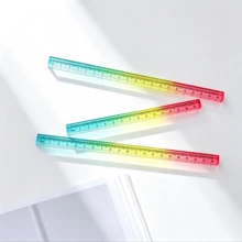 1/2 cái thước kẻ màu gradient, công cụ vẽ hình học khối lập phương 2 trong 1, bộ văn phòng phẩm học toán, dụng cụ vẽ và đo lường, hỗ trợ dạy toán, thước 3D acrylic đa năng, đồ dùng thiết yếu tựu trường - Thước kẻ 3D màu chuyển sắc - Xem 6