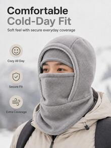 Unisex Full Coverage Balaclava With Pull-Down Face Panel, 3D Ergonomic One-Piece Head-Face-Neck Protective Shield, Windproof Warm Outdoor Headwear For Cycling, Skiing, Motorcycle, Hiking, Commuting, Autumn/Winter Outdoor Activities - Multicolor - View 3
