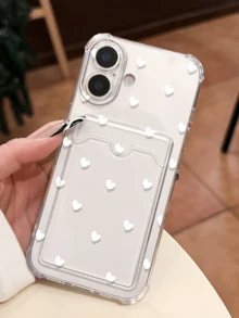 1pc Card Holder Transparent Personalized Minimalist Anti-Drop Soft TPU Fashion Phone Case Full Coverage Anti-Fouling Protective Shell Compatible With Apple 18 17 16 15 14 13 12 11 Pro Max Air - Multicolor - View 2