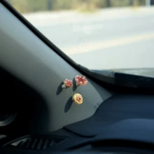 3件組不對稱蘑菇小雕像，汽車儀表板裝飾，創意趣味車內桌面擺飾 - A - 查看 2