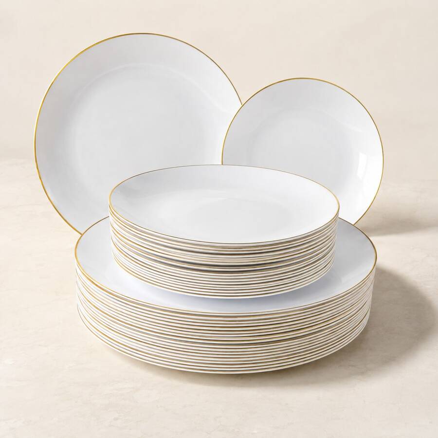 50/25/20/10pcs Minimalist White Dinner Plate/Tray Set, 7.5 Inch/10.25 Inch Dinner Plate, Food Tray, Fruit And Snack Platter, Dessert And Salad Plate, Cheese And Candy Tray, Multi-Purpose Tableware For Party, Wedding, Birthday, Picnic, Holiday Events, Easy To Clean, Suitable For Home And Event Elegant Table Setting. Teller, , Platte, Tablett Serviertablett, Service Plate, Party Dinner Plate